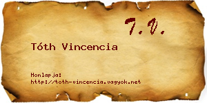 Tóth Vincencia névjegykártya